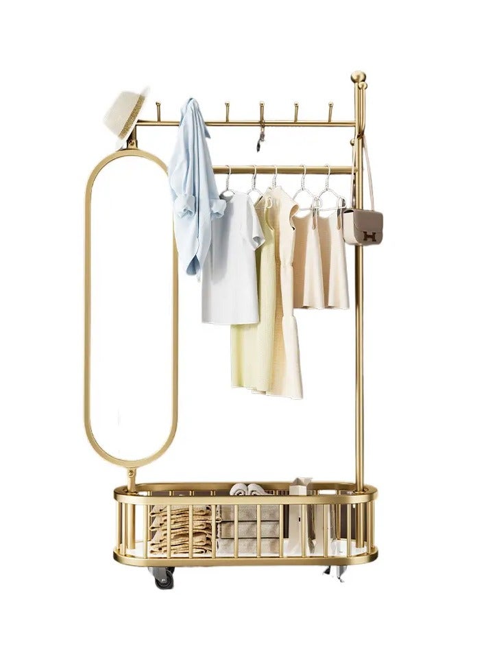 DubaiGallery Metal Wardrobes Coat Racks with Mirror Display, Moving Floor, Garment Racks, Open Nordic Hotel Clothes, Home Furniture - Image 3