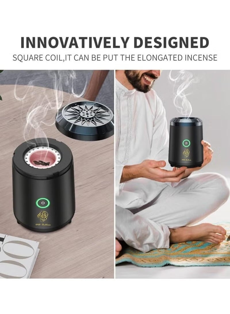 JAJEEK Car Bakhoor with Quran Speaker – Portable Arabian Electronic Aromatherapy Incense Burner, Rechargeable USB-C, Remote & App Control, Mini Aroma Diffuser and Quran Speaker SQ-500 - Image 3