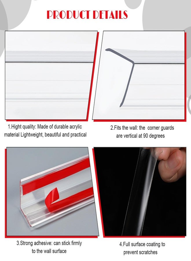 Beeveer 10 Pcs Wall Corner Protector, Clear Self-Adhesive Corner Protectors for Walls for Baby, Furniture, Door, Tables, Cover Sharp Furniture, Easy to Install(31.5'' X 1.18'') - Image 5