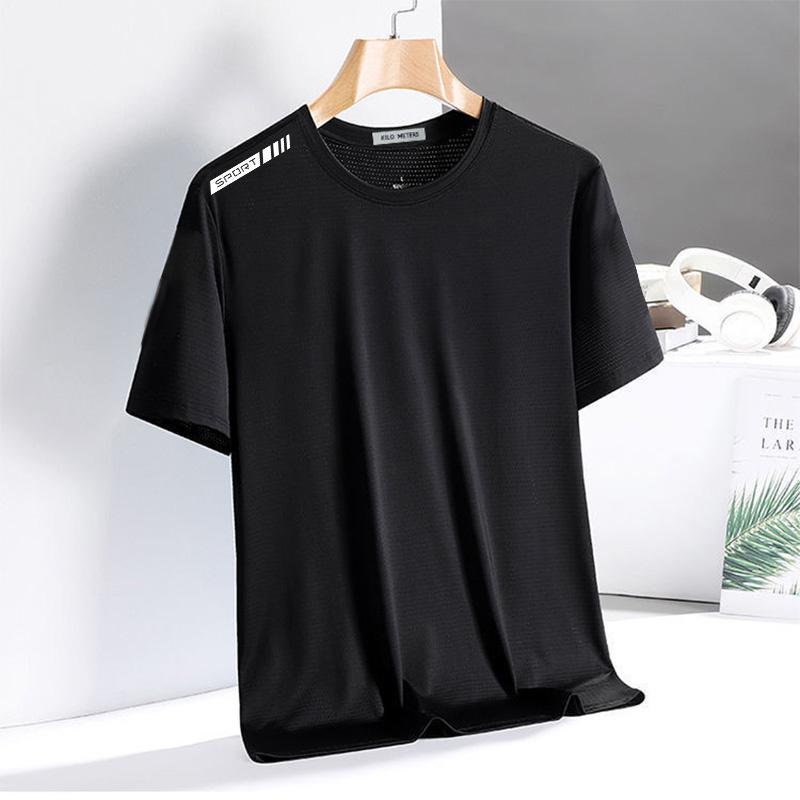 Fast Delivery Ice Silk Short-Sleeved T-Shirt Men'S Summer Loose Round Neck Plus Size Men'S Casual All-Matching T-Shirt - Image 4
