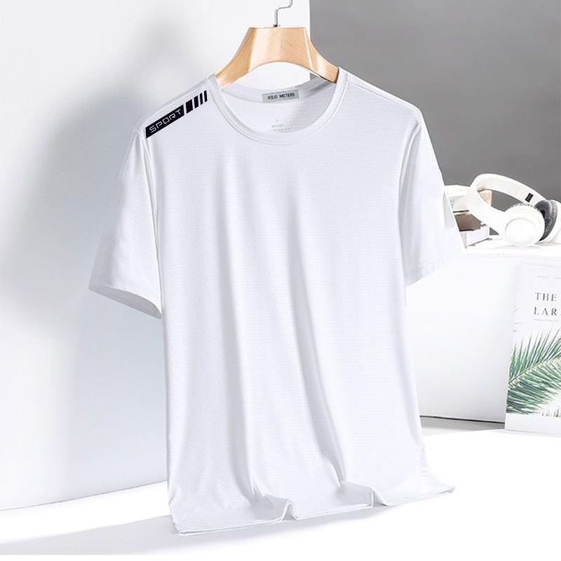 Fast Delivery Ice Silk Short-Sleeved T-Shirt Men'S Summer Loose Round Neck Plus Size Men'S Casual All-Matching T-Shirt - Image 5