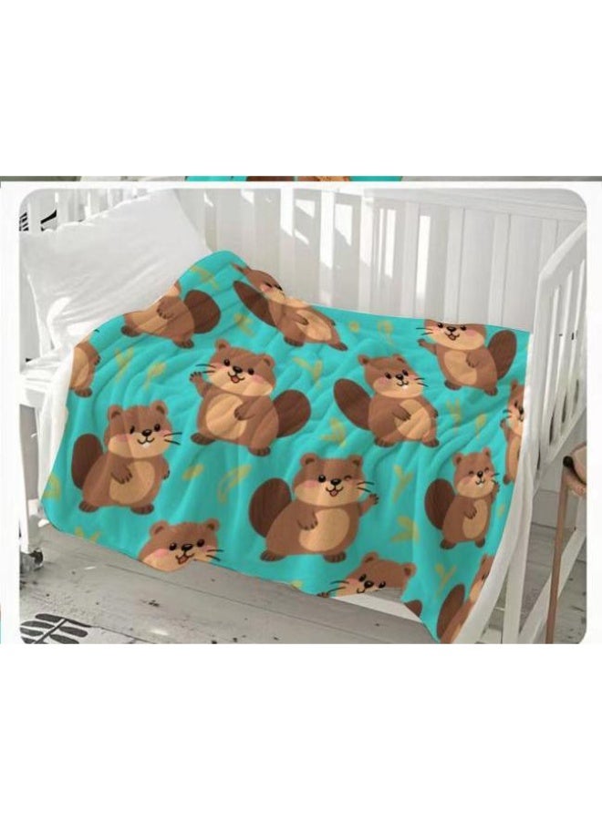 general Baby and children's cartoon flannel thin blanket (warm and comfortable, suitable for sleep, game use) 70cm*100cm - Image 1