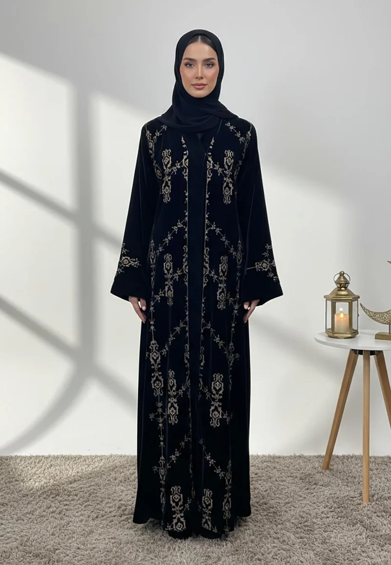 Luxurious velvet abaya-845