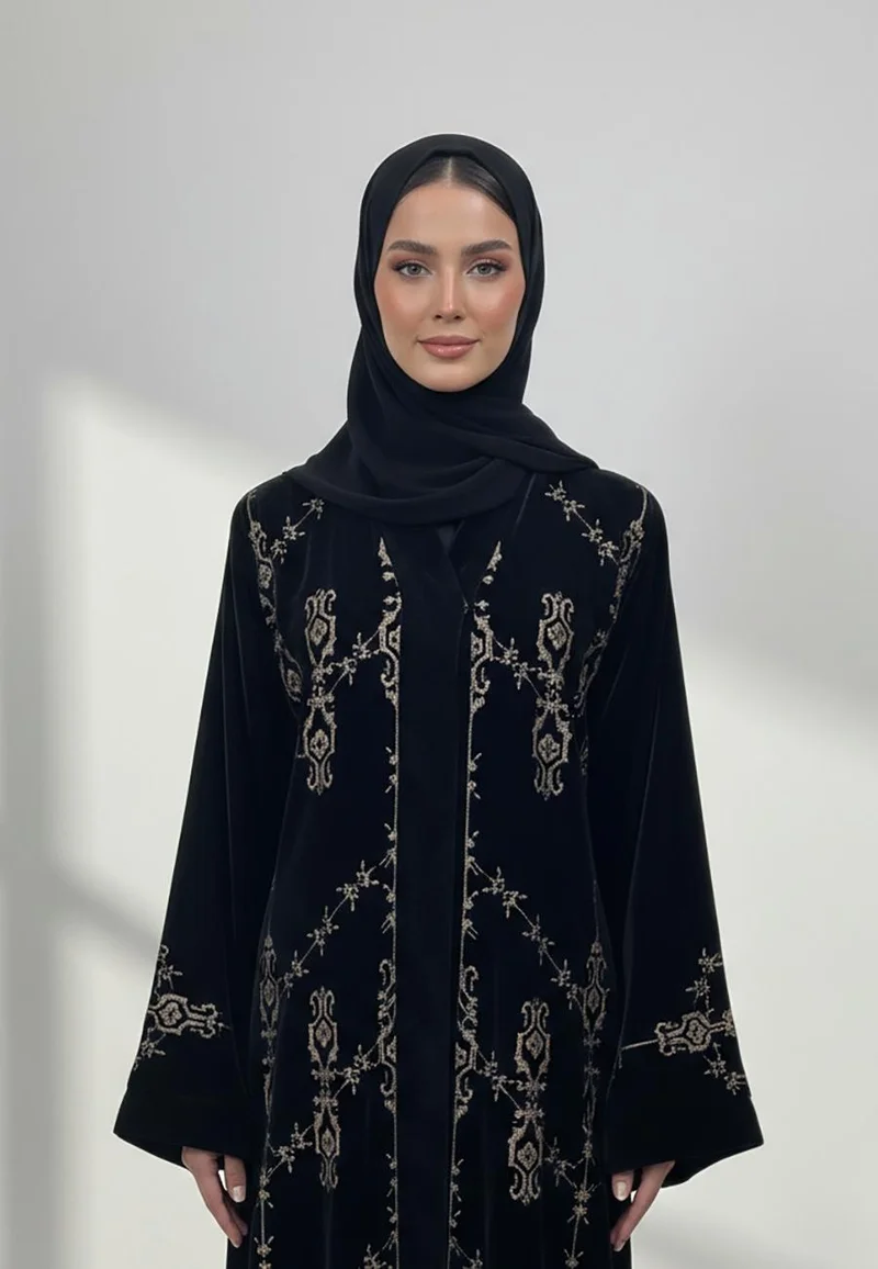 NUKHBAA Luxurious velvet abaya-845