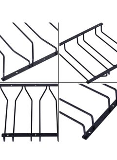 SYOSI Under Cabinet Wine Glass Rack, Stemware Holder for Glasses Storage , Metal Organizer for Bar and Kitchen, Space Saving Black Design  - Image 3