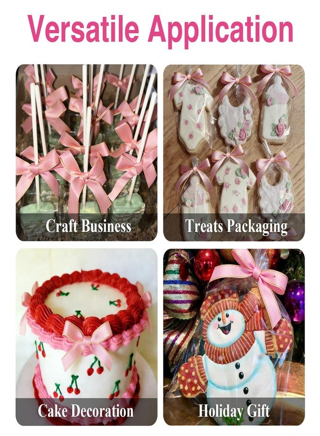 Roxjaejae 300 Pcs Cake Pop Kit, Paper Cake Pop Sticks with Clear Cellophane Bags and Pink Bow Twist Ties, Cake Pops Making Tools for Lollipops, Candies, Chocolates, Cookies, DIY Desserts - Image 5