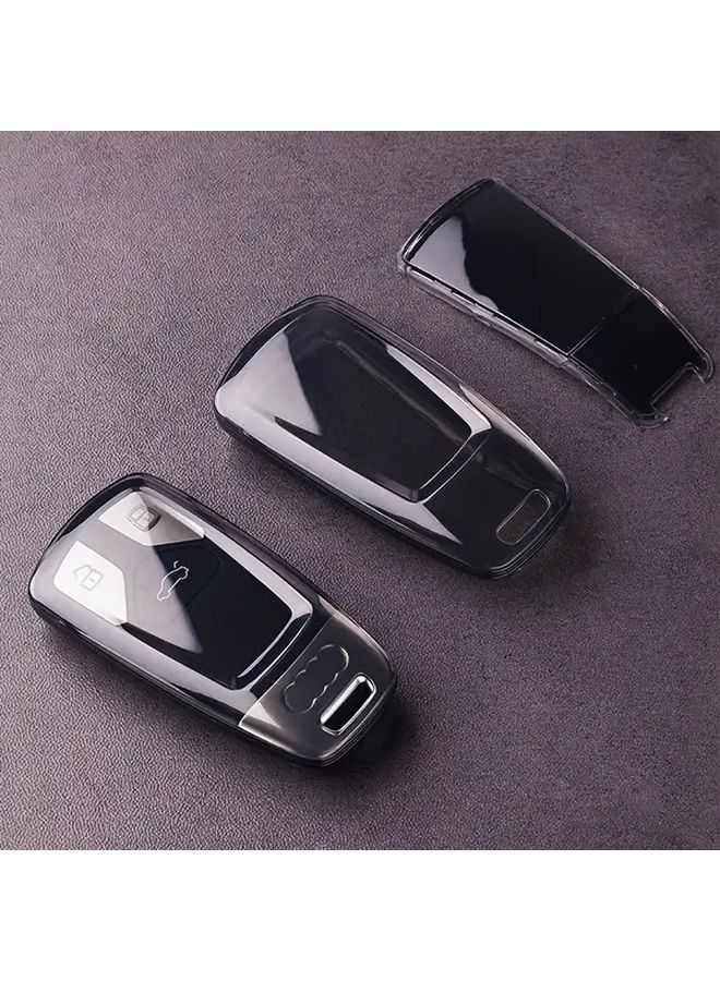 Transparent Black Car Remote Key Shell Full Protective Cover For Audi A4 A5 RS4 RS5 S5 S4 Q5L Q7 SQ5 R8 High End Minimalist Stylish Design - Image 1