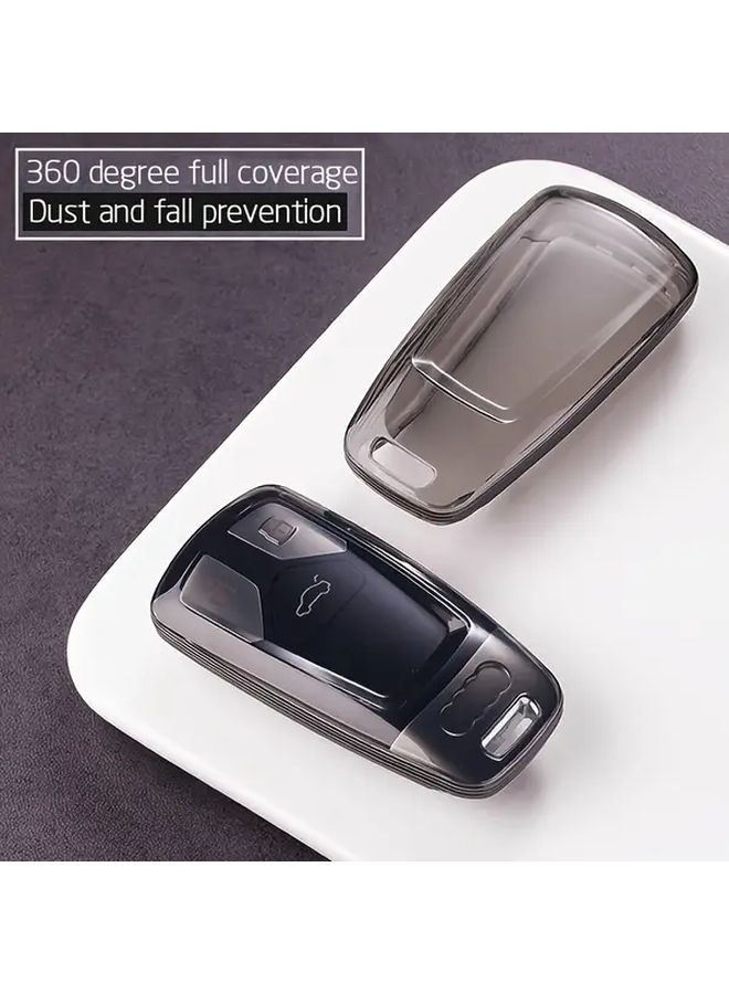 Transparent Black Car Remote Key Shell Full Protective Cover For Audi A4 A5 RS4 RS5 S5 S4 Q5L Q7 SQ5 R8 High End Minimalist Stylish Design - Image 3