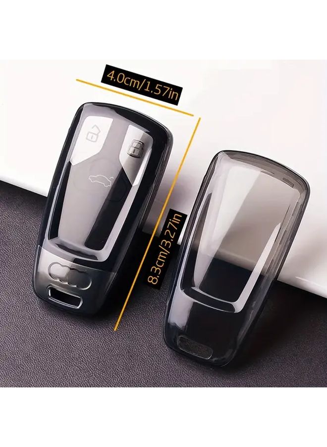 Transparent Black Car Remote Key Shell Full Protective Cover For Audi A4 A5 RS4 RS5 S5 S4 Q5L Q7 SQ5 R8 High End Minimalist Stylish Design - Image 2