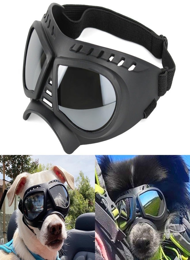 NAMSAN Dog Goggles Small Breed, UV-Protection Doggie Sunglasses for Small to Medium Dogs, Soft Doggy Eye Protection, Anti-Fog Anti-Dust Windproof Snowproof, Adjustable Straps, Lens Silver - Image 1
