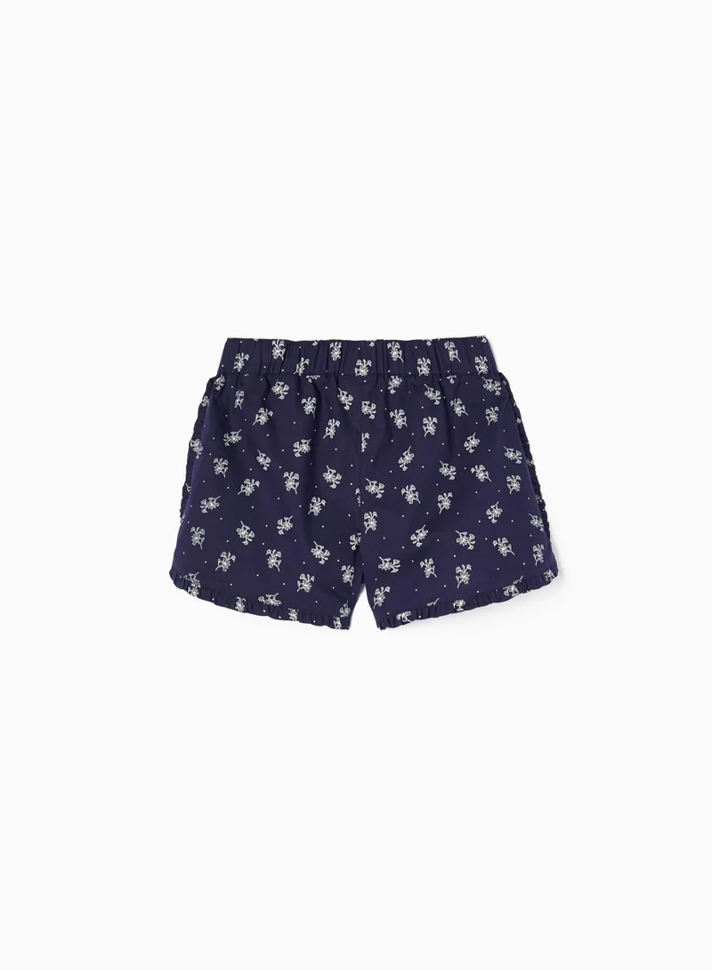 زيبي Zippy Cotton Shorts with Floral Pattern for Girls