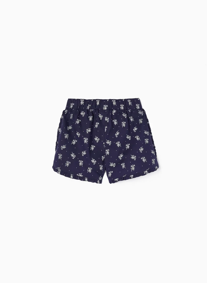 زيبي Zippy Cotton Shorts with Floral Pattern for Girls