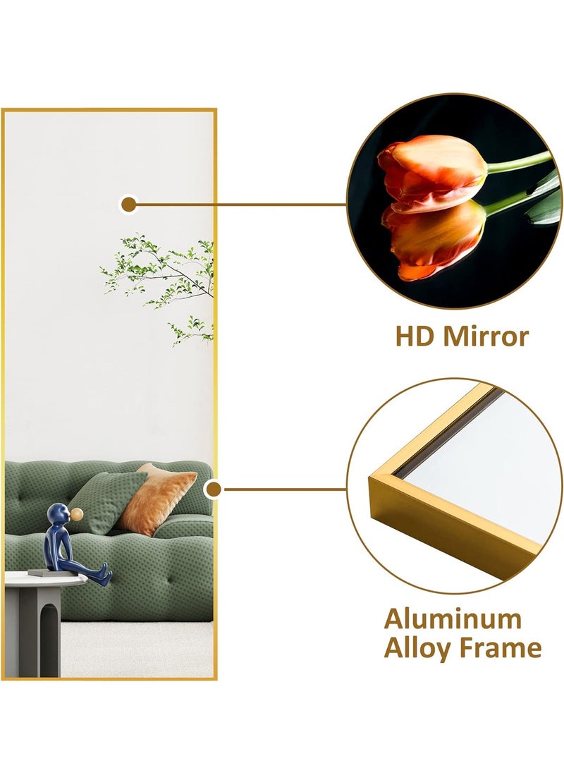 Taimi Full Body Mirror Full Length Mirror with Gold Aluminum Alloy Frame Mirror Full Length with Stand Wall Mounted Mirror Hanging Mirror for Wall 160X50CM  - Image 5