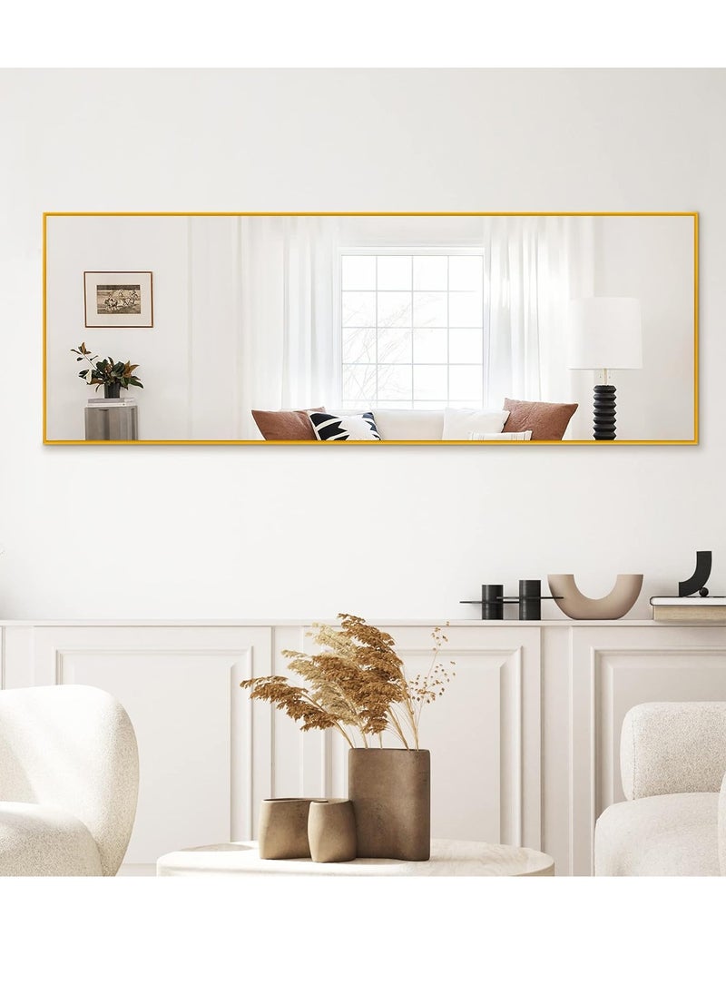 Taimi Full Body Mirror Full Length Mirror with Gold Aluminum Alloy Frame Mirror Full Length with Stand Wall Mounted Mirror Hanging Mirror for Wall 160X50CM  - Image 4