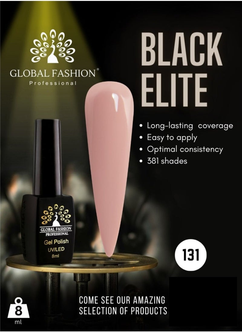 GLOBAL FASHION Global Fashion Black Elite Gel Polish | 132 Colors of Long-Lasting Elegance - 8ml | 131  - Image 2