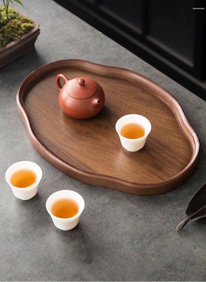 1pc المعاد تدويرها الخشب الديكور صينية - نمط خمر شكل غير منتظم الشاي تقديم صينية مع غطاء، مثالية للمنزل، مكتب، فندق، أو هدية الديكور، مثالية لغرفة المعيشة، غرفة نوم، أو الشاي الأطراف، ملحق حزب الشاي | علبة الشاي | علبة الشاي - Image 1