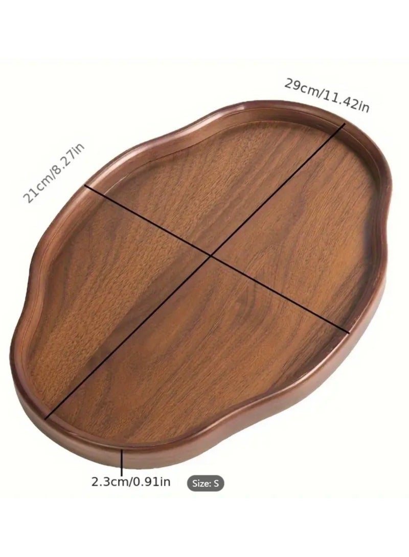 1pc المعاد تدويرها الخشب الديكور صينية - نمط خمر شكل غير منتظم الشاي تقديم صينية مع غطاء، مثالية للمنزل، مكتب، فندق، أو هدية الديكور، مثالية لغرفة المعيشة، غرفة نوم، أو الشاي الأطراف، ملحق حزب الشاي | علبة الشاي | علبة الشاي - Image 3