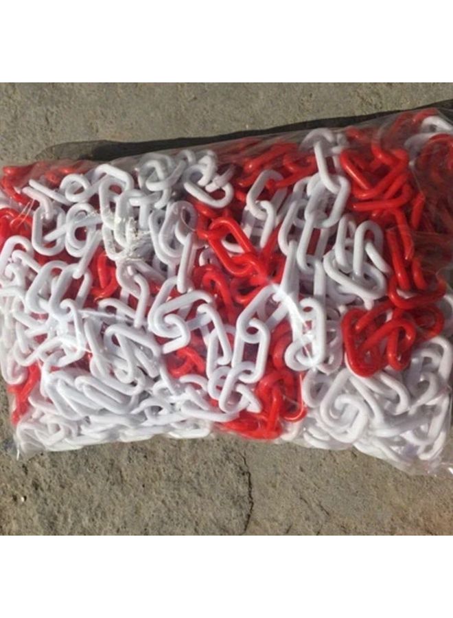 Red White Plastic Safety Barrier Chain 315 Inch For Crowd Control Parking - Image 1