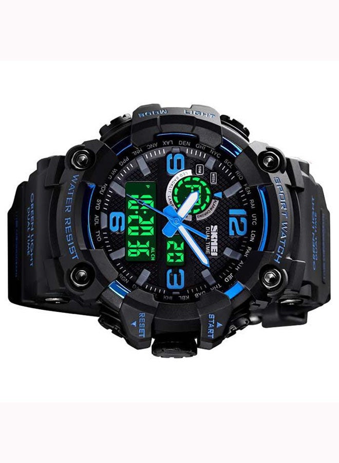 سكمي ساعة رقمية لعرض الوقت بصيغة مزدوجة وتتميز بسوار بلاستيكي رائع طراز 1520 للرجال - Image 3