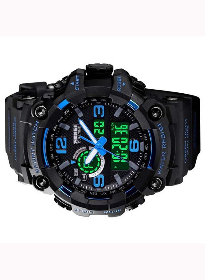 سكمي ساعة رقمية لعرض الوقت بصيغة مزدوجة وتتميز بسوار بلاستيكي رائع طراز 1520 للرجال - Image 4