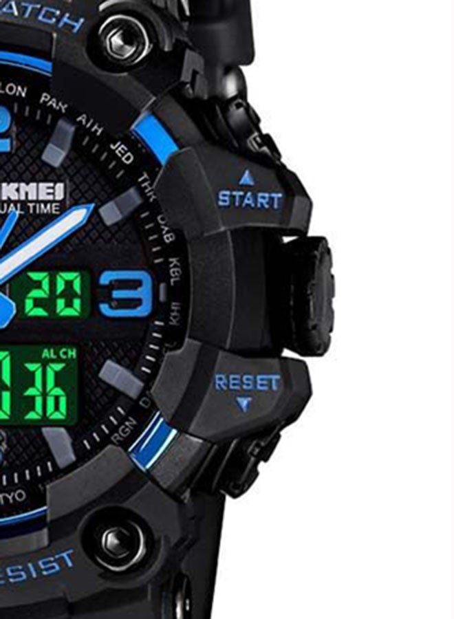 سكمي ساعة رقمية لعرض الوقت بصيغة مزدوجة وتتميز بسوار بلاستيكي رائع طراز 1520 للرجال - Image 5