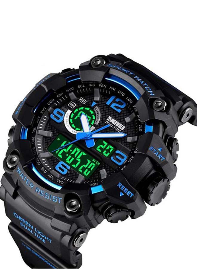 سكمي ساعة رقمية لعرض الوقت بصيغة مزدوجة وتتميز بسوار بلاستيكي رائع طراز 1520 للرجال - Image 2
