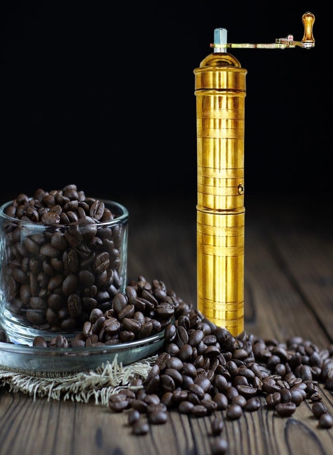 THE VIOLET Handmade Brass Manual Coffee Grinder Large Pepper Mill With Handle Proper For Fresh Coffee Bean Peppercorn Grinder Brass Handle Crank With Giant Fine Refillable Grind For Flavor At Home Turkish Style - Image 5