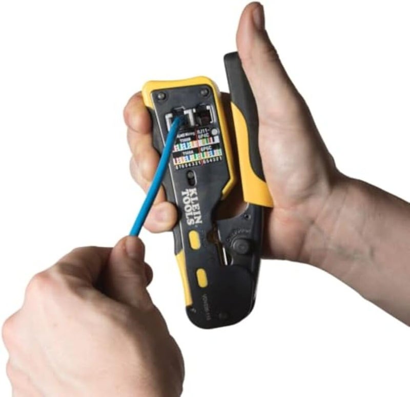 Klein Tools VDV226-110 Ratcheting Modular Data Cable Crimper / Wire Stripper / Wire Cutter for RJ11/RJ12 Standard, RJ45 Pass-Thru Connectors - Image 5
