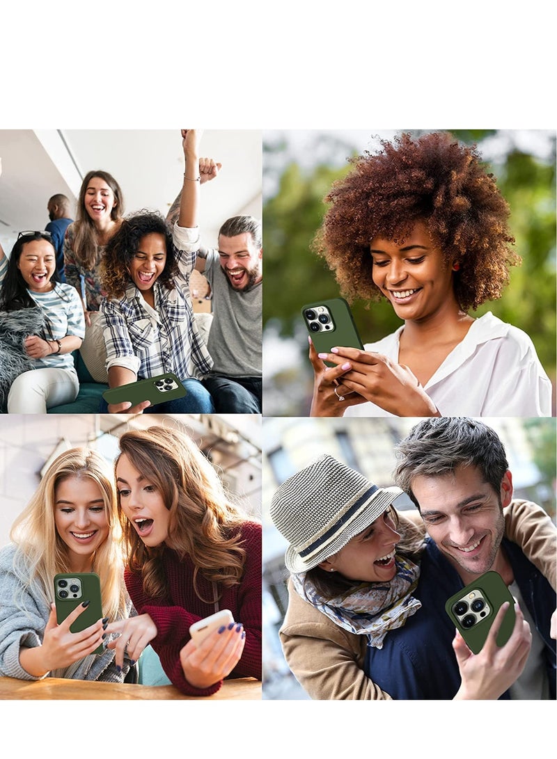 ELTRAZONE iPhone 14 Pro Max Case Dark Green, Thin Liquid Silicone Shockproof Phone Case Cover, Deep Forest Green, Gel Rubber Drop Protective 6.7" [Soft Anti-Scratch Microfiber Lining] 14PM-Dark Green - Image 2