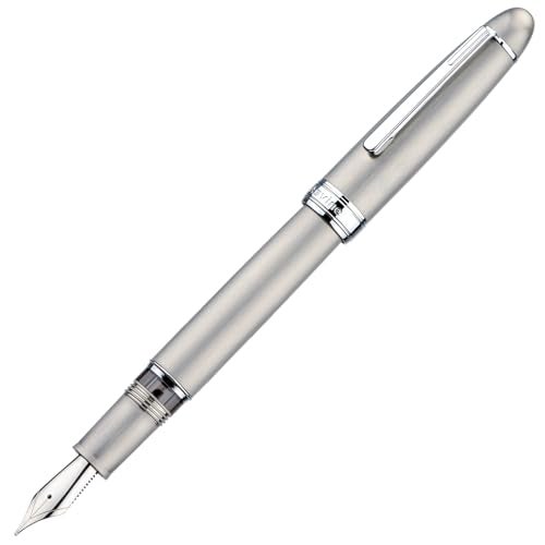 Asvine J16 Brushed Titanium Fountain Pen Jowo Broad Nib Piston Filling, Ink Window, Wrench & Box - Image 1