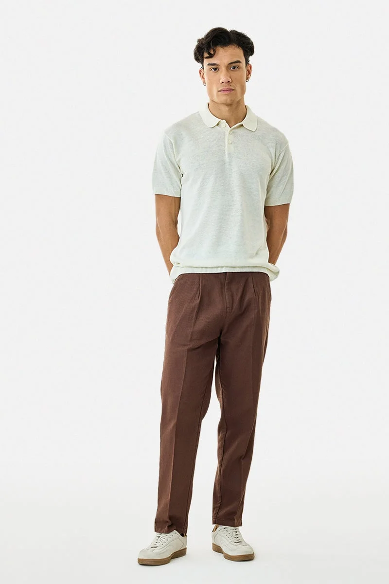 SNITCH Linen Blend Luxe Polo T-Shirt