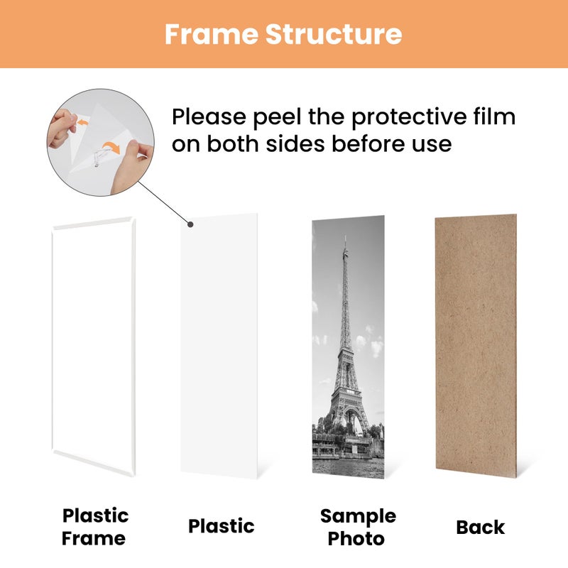 upsimples 12x16 Picture Frame White 3 Pack, Scratch-Proof Poster Frames 12 x 16 for Photo Gallery - Slide-In Strips, Horizontal or Vertical Wall Mounting - Image 5