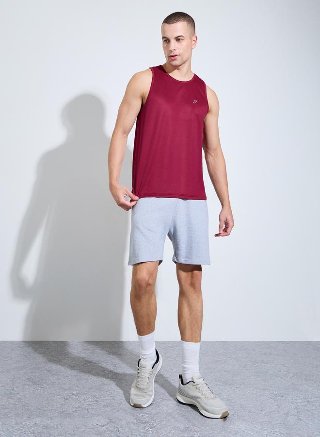 Styli Active Men Round Neck Side Slit Mesh Tank Top - Image 2