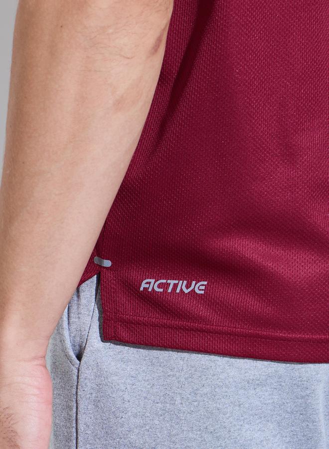 Styli Active Men Round Neck Side Slit Mesh Tank Top - Image 3