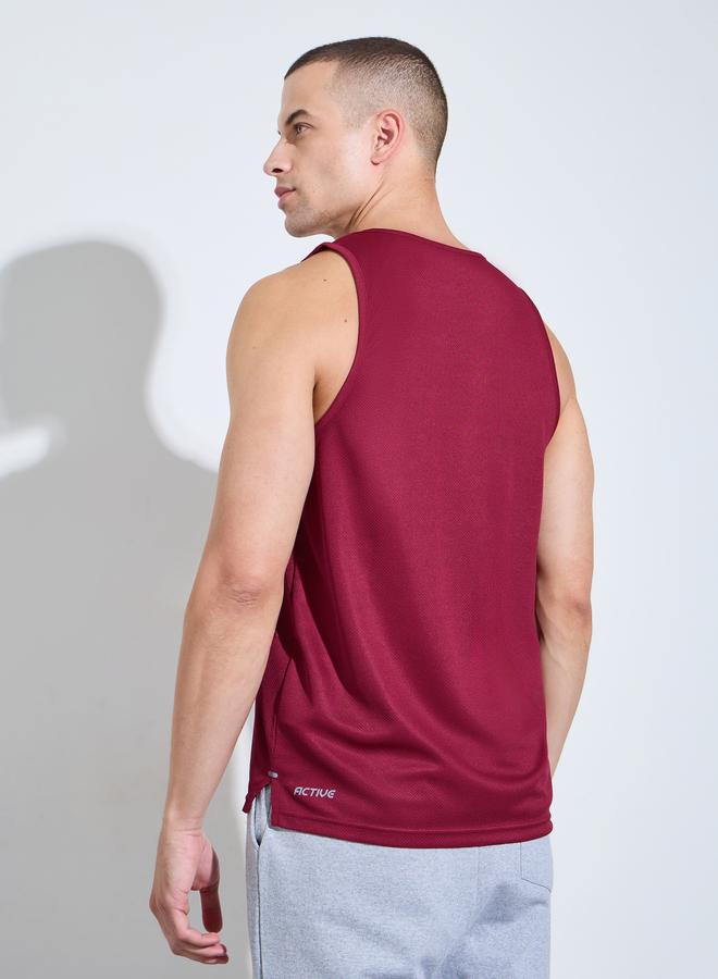 Styli Active Men Round Neck Side Slit Mesh Tank Top - Image 4