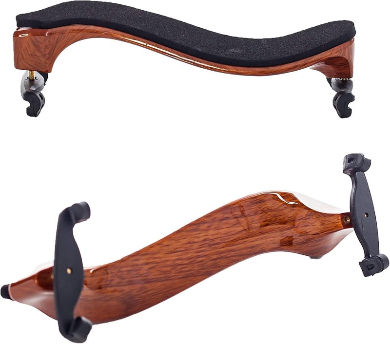 Fiddlerman Light Carbon Fiber Violin Shoulder Rest 4/4 Foam Padding For Comfort With Slight Height Adjustable Feet (Wood Look) - Image 4