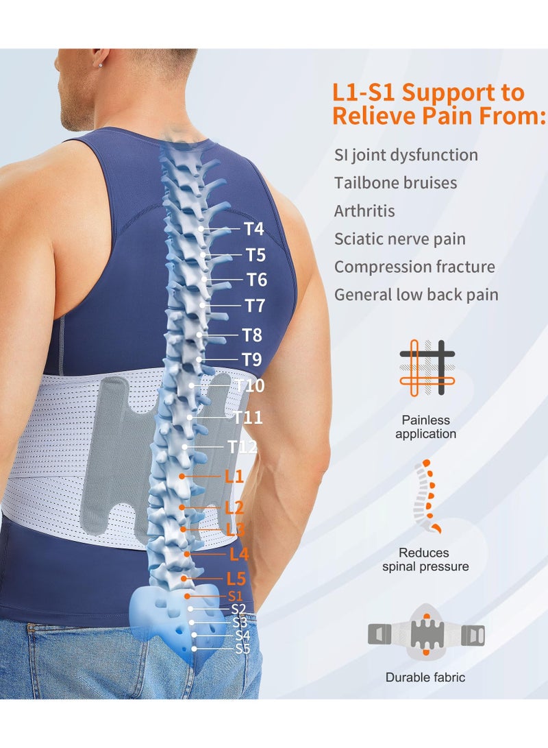 Back Brace for Women Men Lower Back Pain Relief, Breathable Mesh Back Support Belt Posture Corrector for Spinal and Lifting Lower Back Pain Relief Lumbar Back Support Belt - Image 3