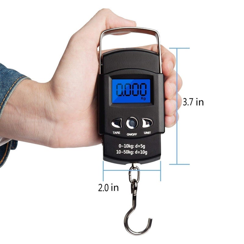 Shreekunj Impex SHREEKUNJ IMPEX Heavy Duty Portable Hook Weighing Machine Digital Type Manual Weight Mc 10 Kg50kg Temp Scale for Home Kitchen Traveling Black  - Image 2