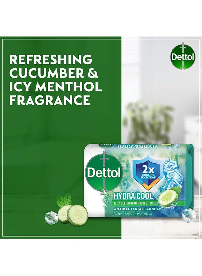 Dettol Hydra Cool Antibacterial Bar Soap - Cucumber Fragrance Light Green 165grams - Image 4