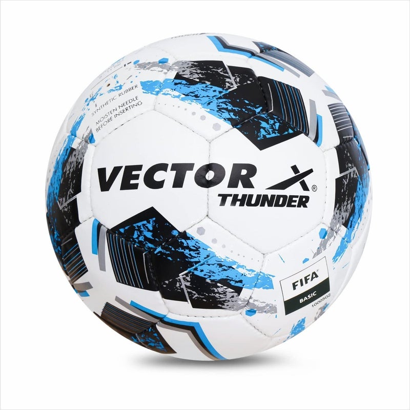 Vector X Thunder FIFA Basic Football - Size 5 - White-Blue - Image 1