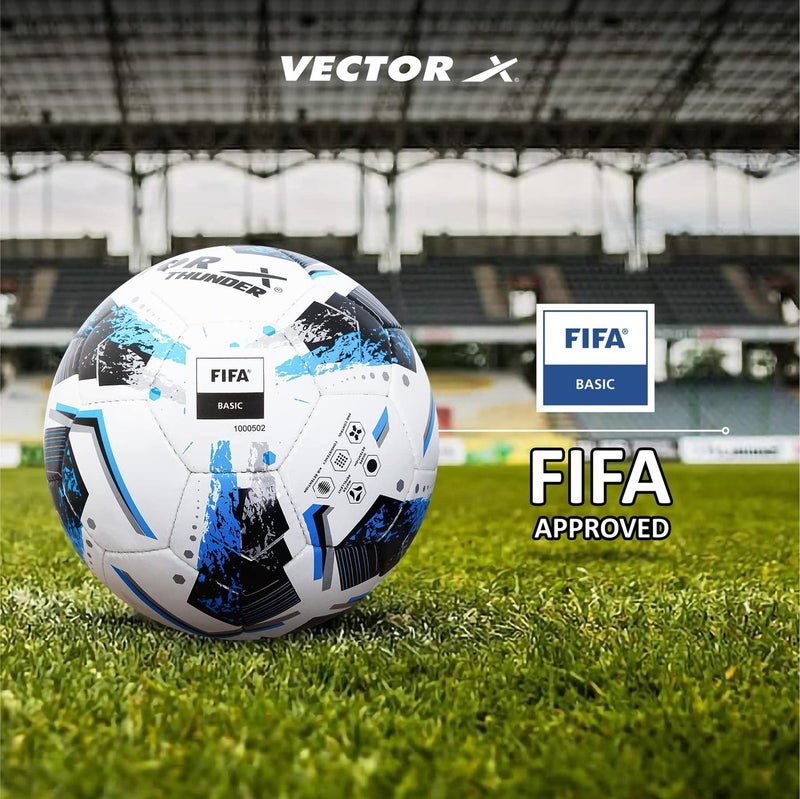 Vector X Thunder FIFA Basic Football - Size 5 - White-Blue - Image 4