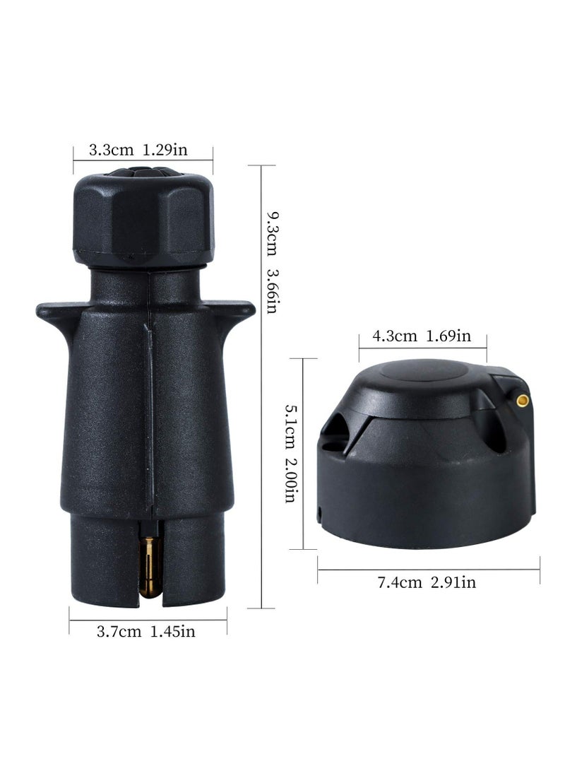 Loquat 12V Trailer Plug and Socket Kit, 7 Pin Trailer Plug and 7 Pin Trailer Socket Connector Waterproof Trailer Male and Female for Truck Trailer Caravan RV Boat - Image 5