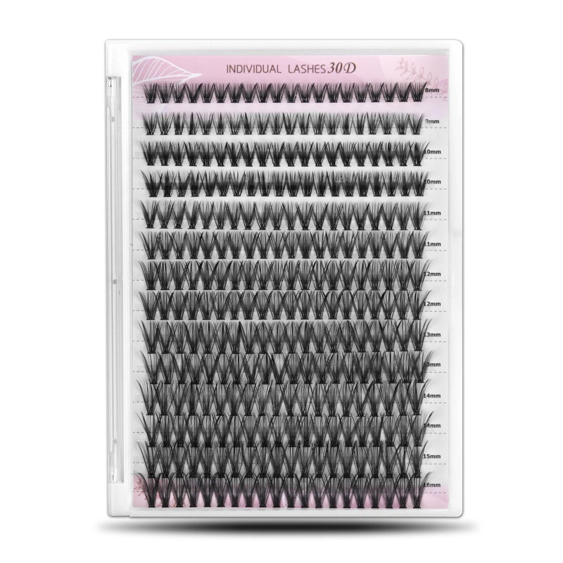 WONSIS Individual Lashes, Lash Clusters, 280 Pcs 30D Individual Lash Extensions, Natural Soft Lightweight Reusable DIY Eyelash Extensions, Thickness 0.07mm C Curl False Eyelashes (30D 8-16mm)â€¦ - Image 1