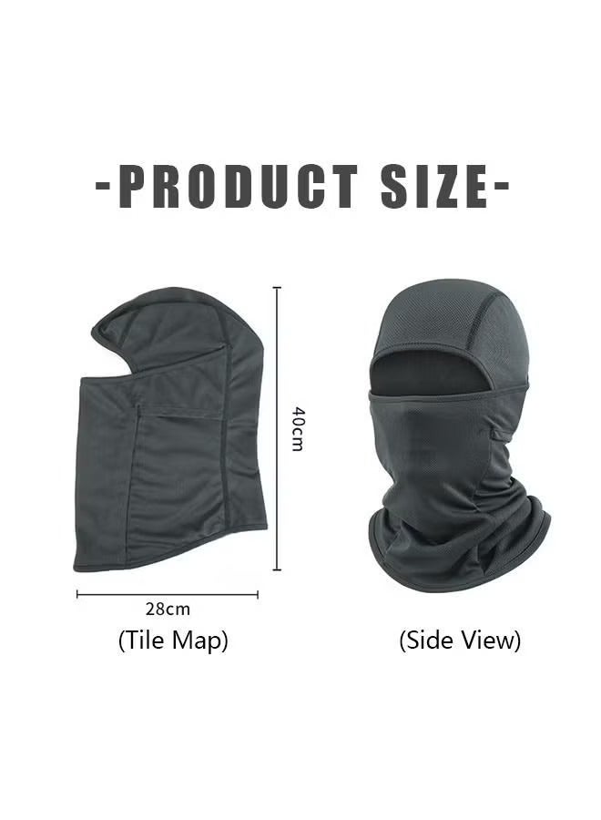 قناع شمسي لكامل الوجه للرجال والنساء، حماية من الأشعة فوق البنفسجية، غطاء متعدد الاتجاهات من البوليستر القابل للتنفس، غطاء حماية رياضي خفيف الوزن (رمادي داكن) - Image 2
