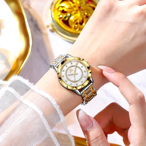 OPK Watch for Women Ladies Female White Gold Diamond Japanese Quartz Waterproof Stainless Steel Casual Wrist Watches - Image 3