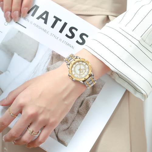 OPK Watch for Women Ladies Female White Gold Diamond Japanese Quartz Waterproof Stainless Steel Casual Wrist Watches - Image 4