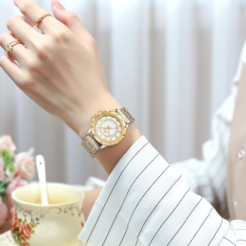 OPK Watch for Women Ladies Female White Gold Diamond Japanese Quartz Waterproof Stainless Steel Casual Wrist Watches - Image 5