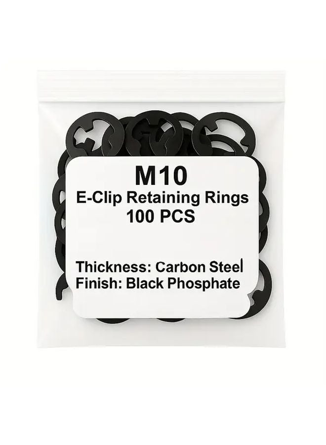 M9 Heavy Duty E Type External Circlip Retaining Rings Carbon Manganese Phosphate Coated 100PC - Image 2