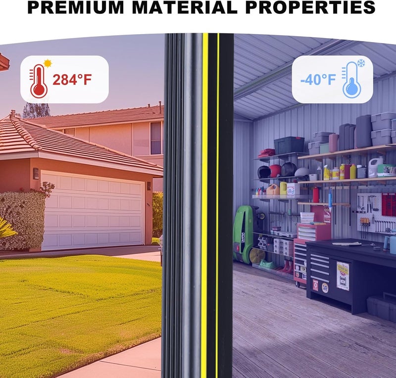 DGSL 10FT Universal Garage Door Bottom Threshold Seal Strip with 2 Adhesives, 2025 Upgrade 0.7'' in Height Weatherproof Rubber DIY Weather Stripping Replacement for Garage Door - Image 4