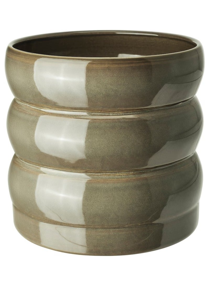 Generic HASSELBUKETT Plant pot, in/outdoor/green/brown, 15 cm  - Image 1